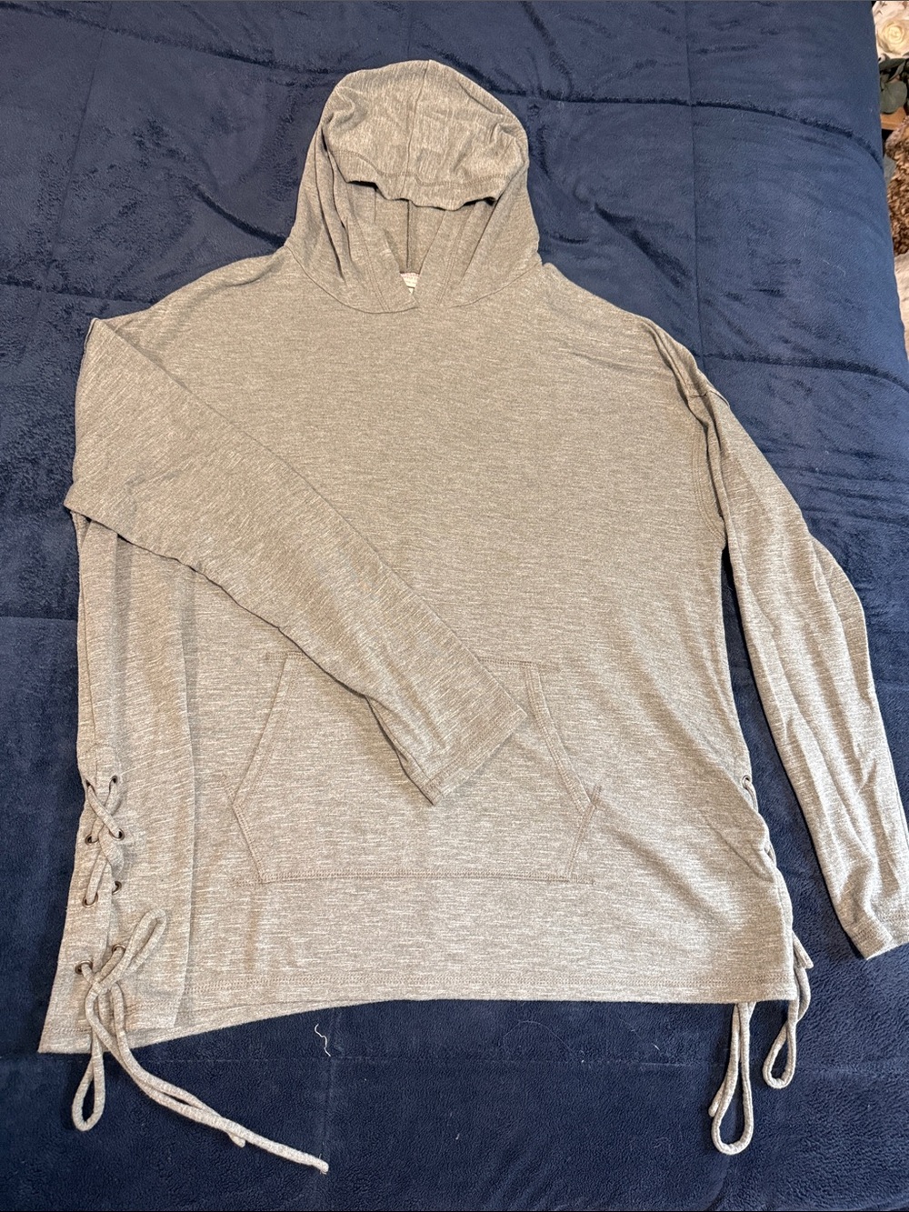 Mossimo Supply Co. Light Gray Hooded Pullover with Side Ties